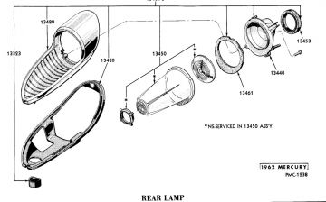 Bezel, Tail Light Door Taillight Cone Shape- RH NOS